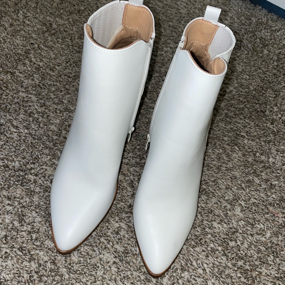 White ankle boots